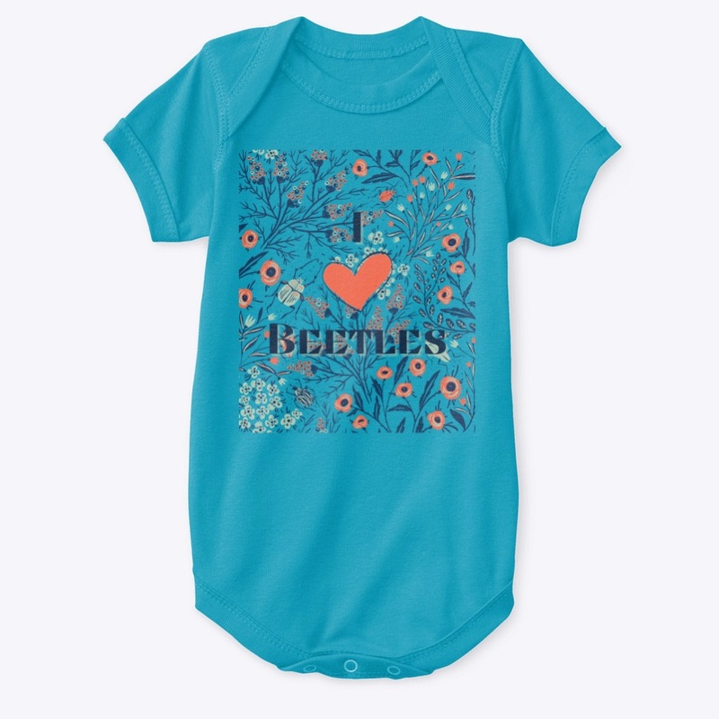 I Heart Beetles Sketched Pattern