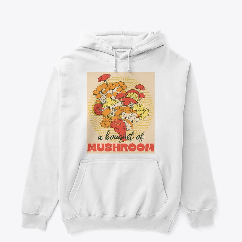 A bouquet of mushroom round background