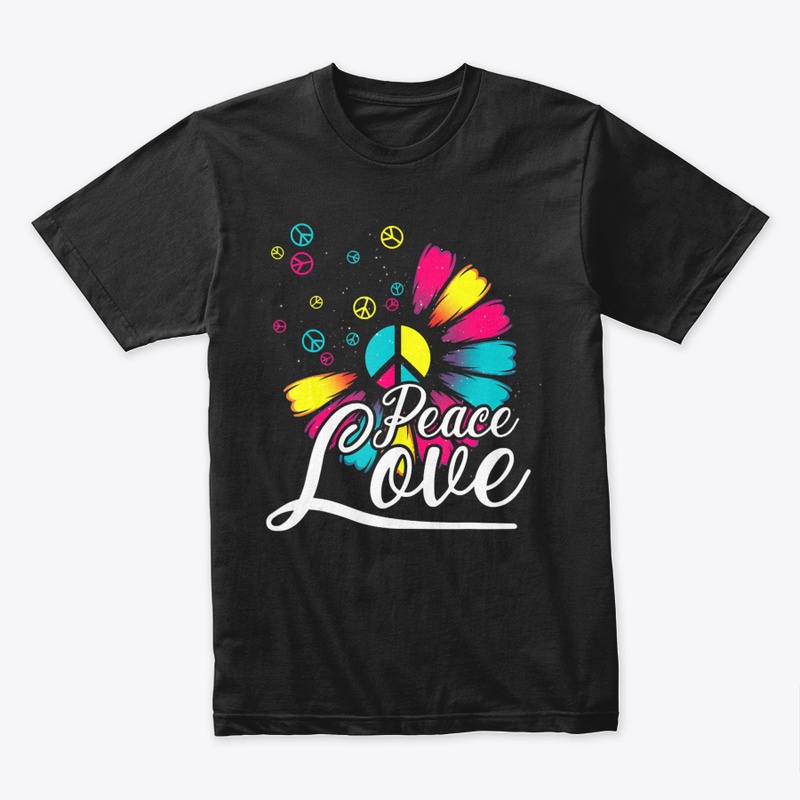 FLORAL PEACE SYMBOL COLORFUL PSYCHEDELIC
