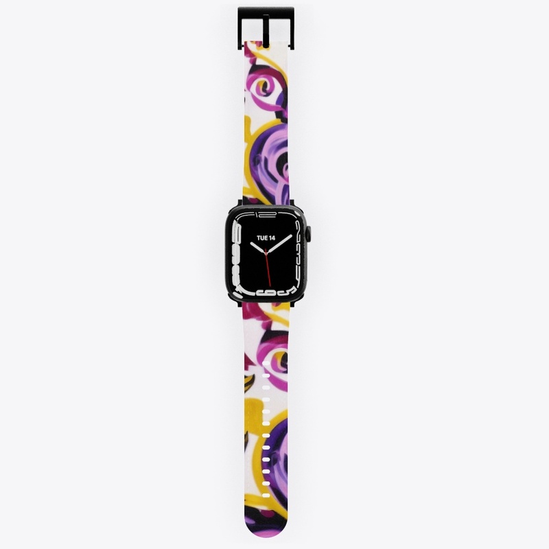 Pretty Purple Yellow Acrylic Swirl Print