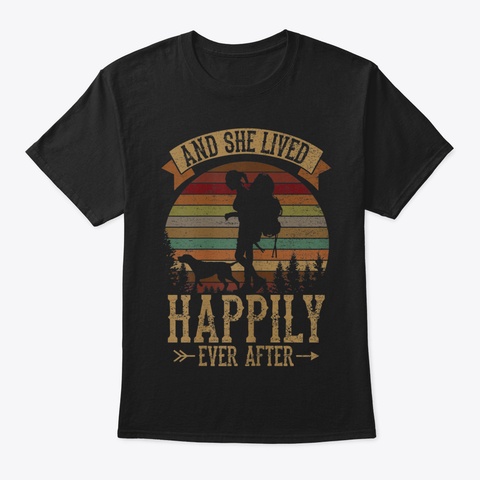 Womens And She Lived Happily Ever After  Black T-Shirt Front