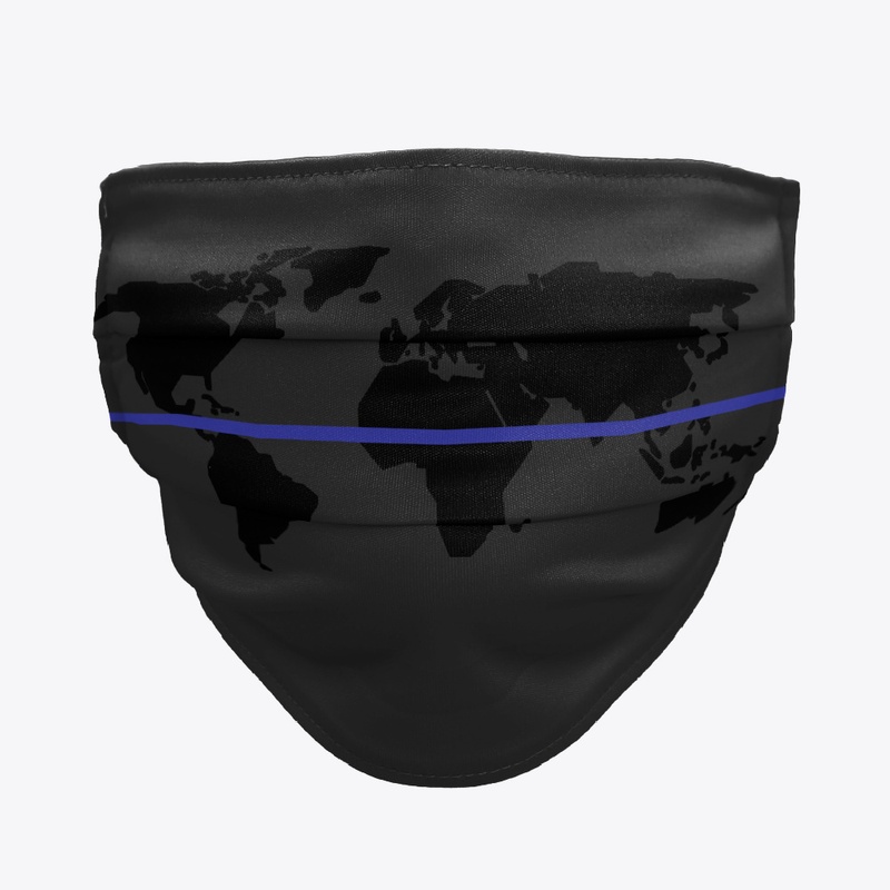 Blue line map flag