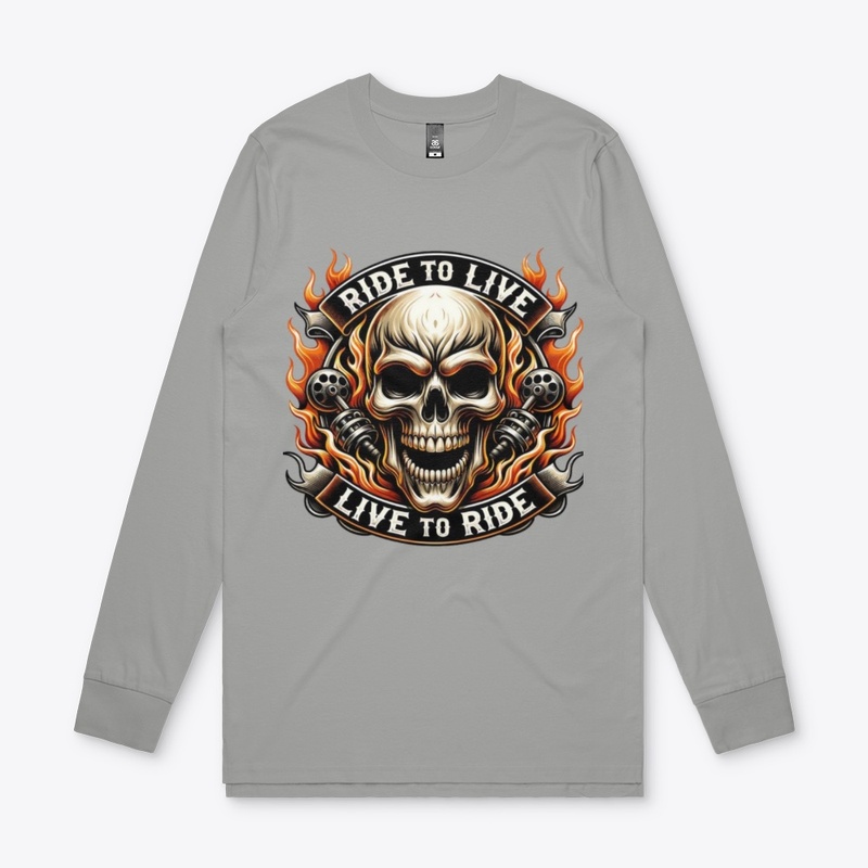 Ride to Live Live to Ride Skull