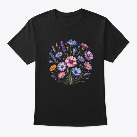 Wildflowers  Black Camiseta Front