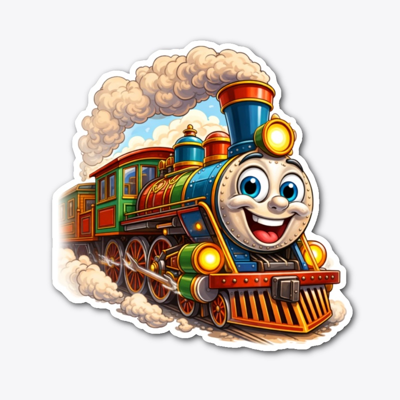 Grandpa Train Cartoon Design