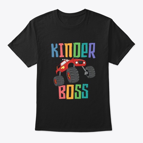 Kinder Boss Back To School T Shirt Boys  Black T-Shirt Front