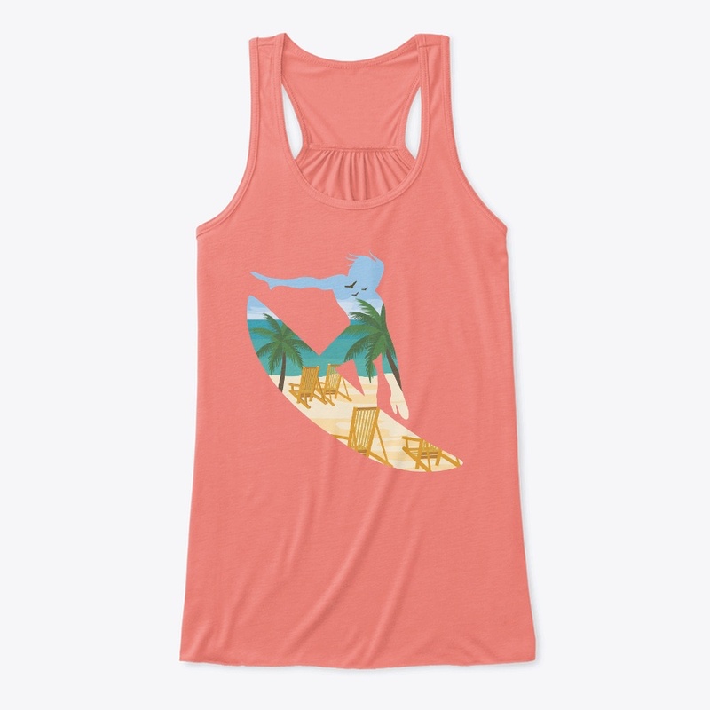 Beach Surfing Creative Art Design