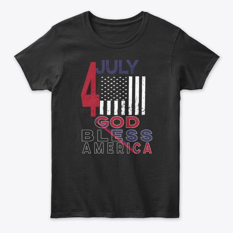 4 JULY GOD BLESS USA T SHIRT
