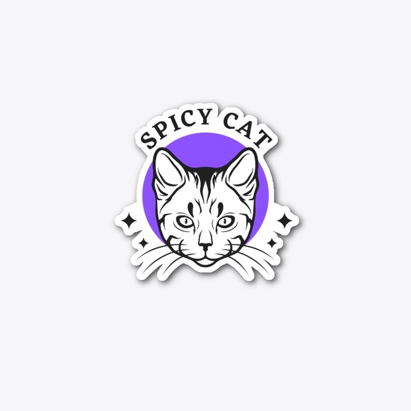 Spicy Cat Mascot Purple