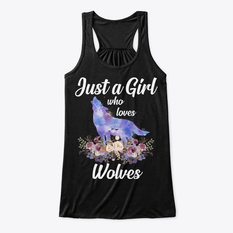 Girl Loves Wolves Watercolor Style