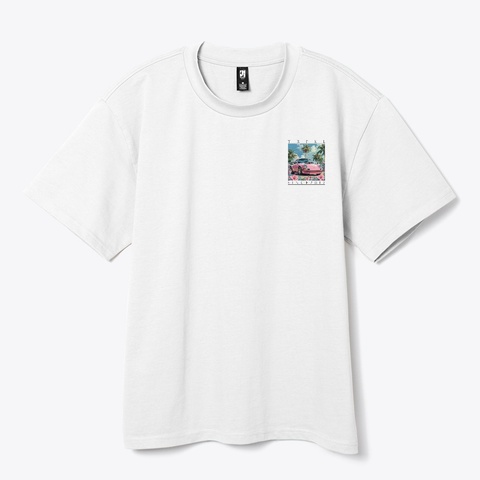 Palm Drift White T-Shirt Front