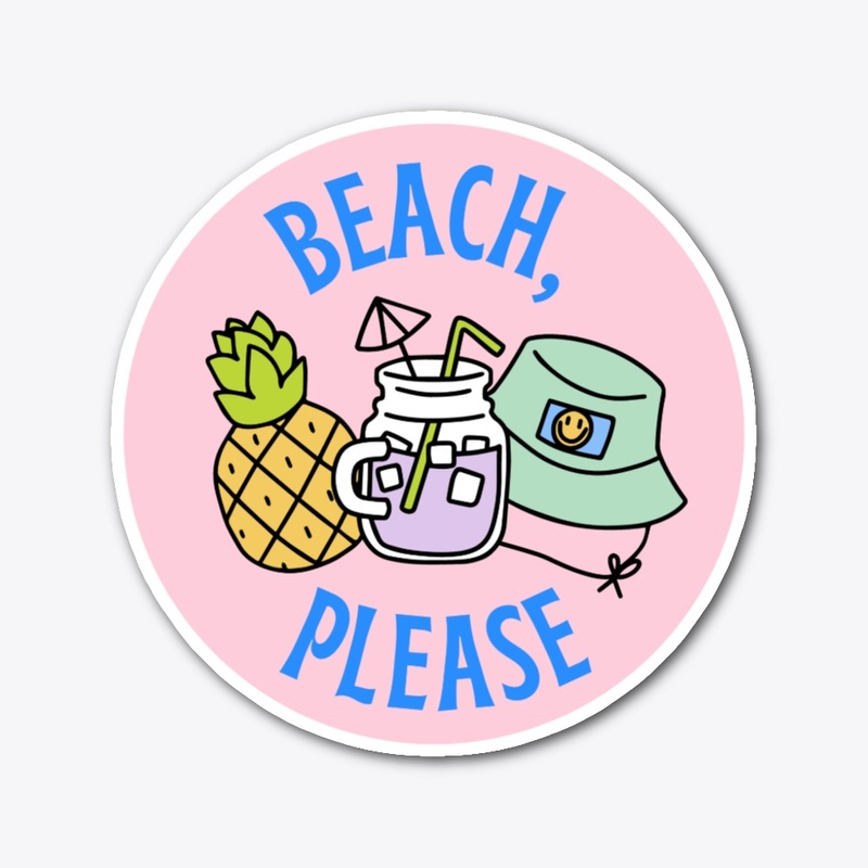 BEACH PLEASE STICKER