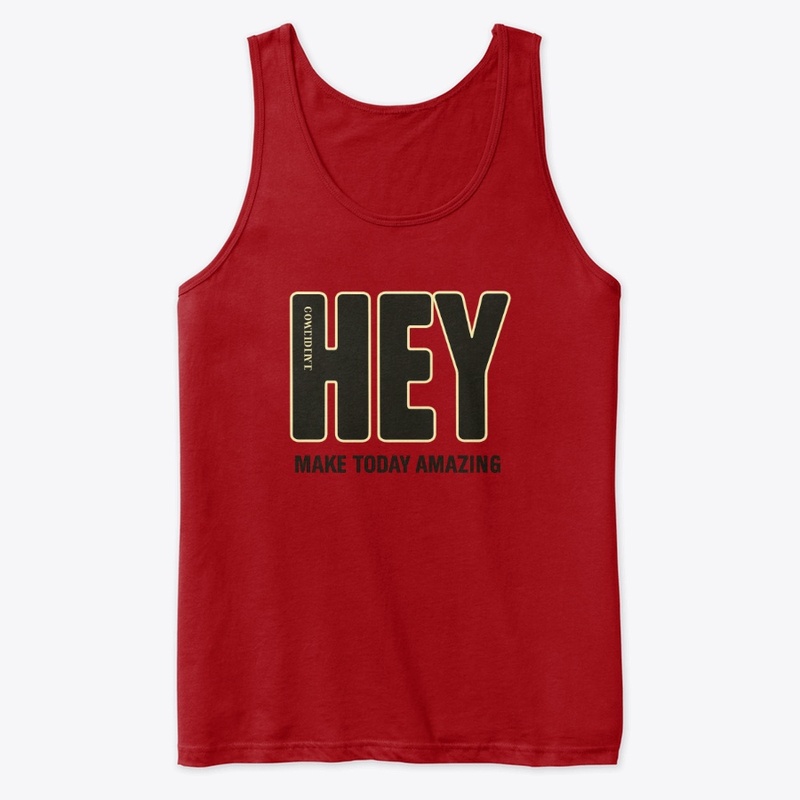 White T-Shirt Mockup with 'Hey' Text