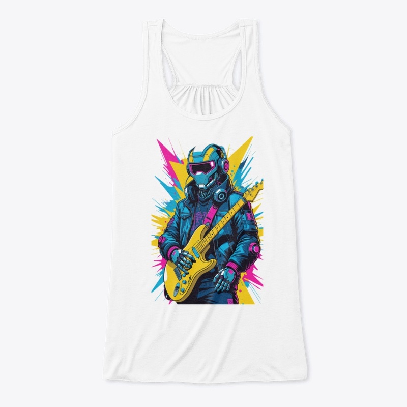Neon Cyborg DJ Guitar Hero T-Shirt