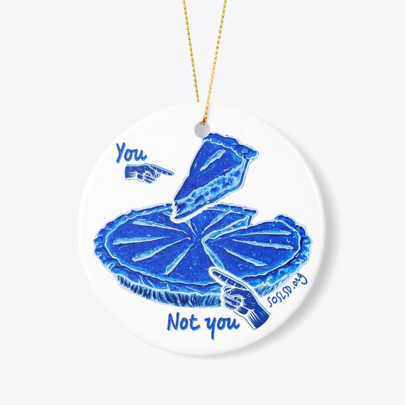 Honest Pie ornament in pottery blue