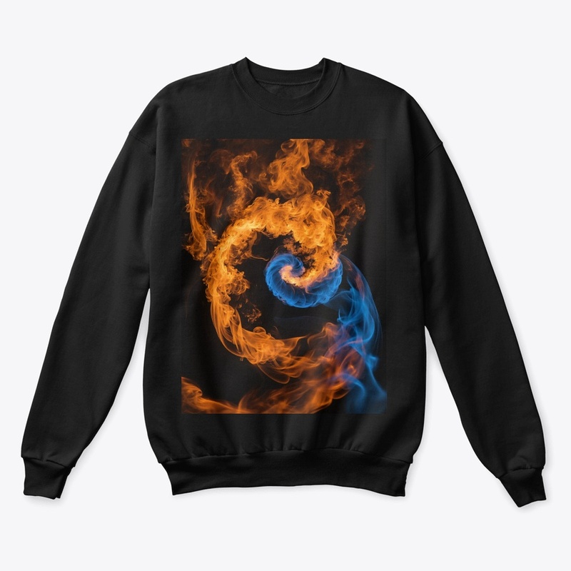 Blue fire and smoke 