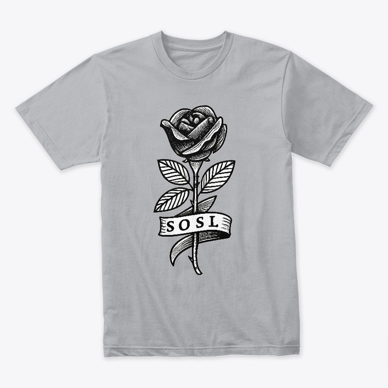 Single Rose tee in monochromatic blk/wht