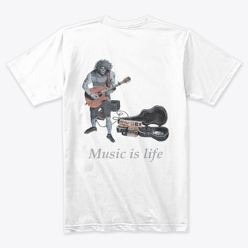 Playing Guitar Music Double Sided Tee