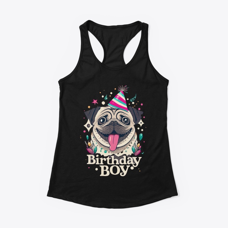 Pug Party Time - Birthday Boy Pug Design