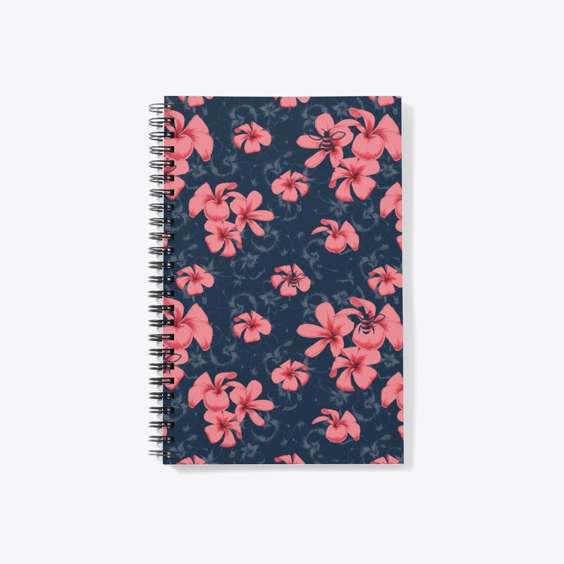 Pink Peonies on Dark Blue Background