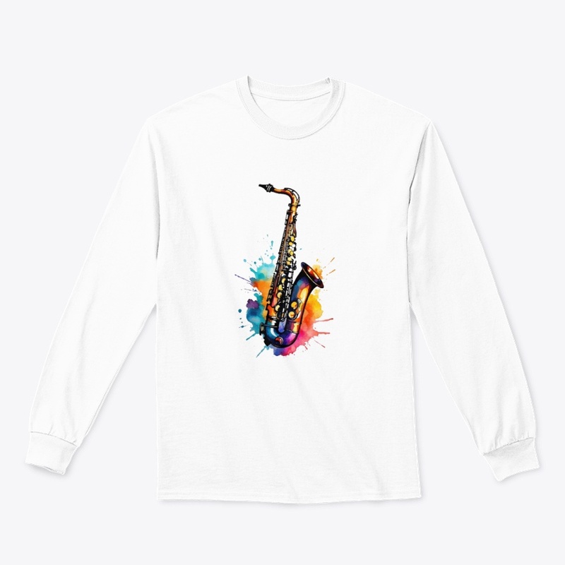 "Groovy sax tee: Jazz chic."
