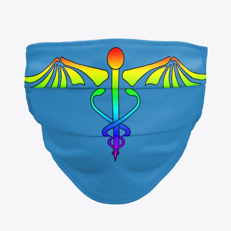 Rainbow Caduceus Mask