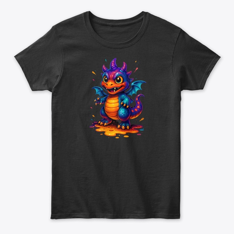 Colorful Cute Dragon Art Graphic