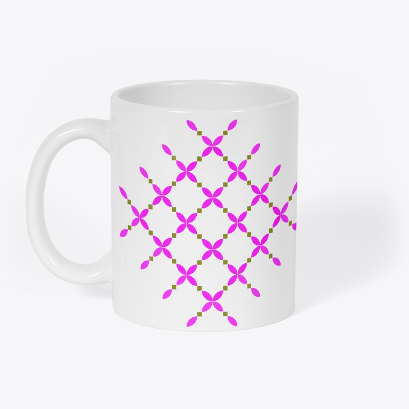 Floral Geometric Pattern Pink Petals