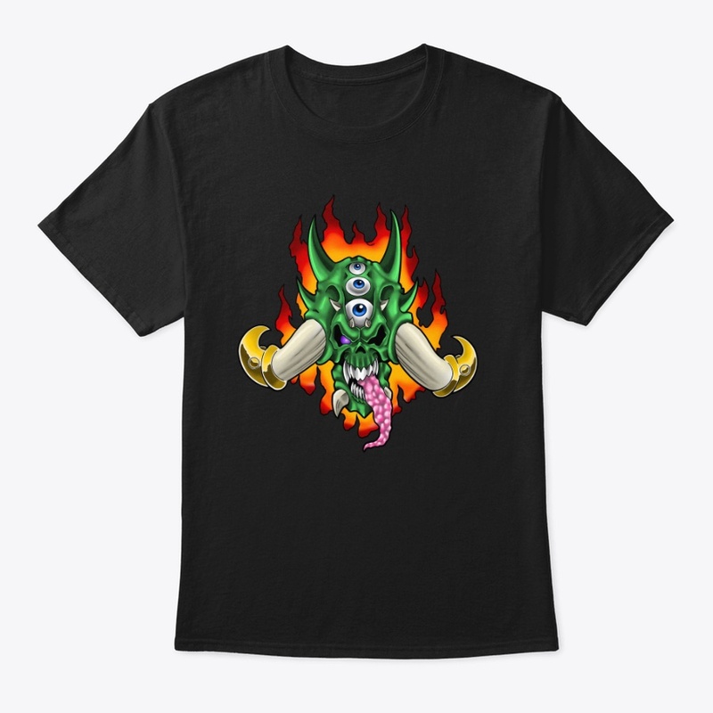 Original Flaming Skull Art. 