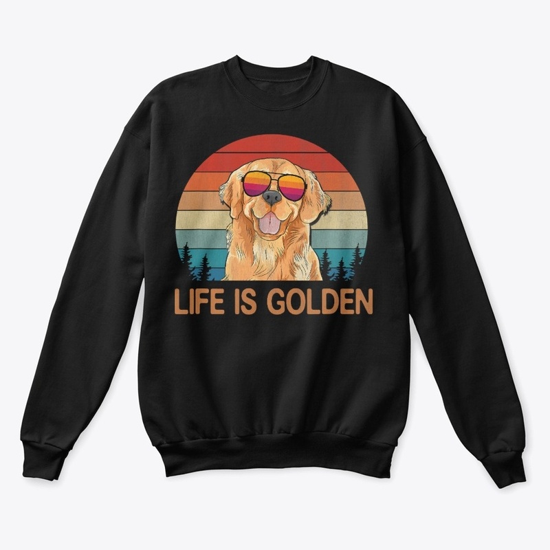 Funny Life Is Golden Vintage Golden Retr
