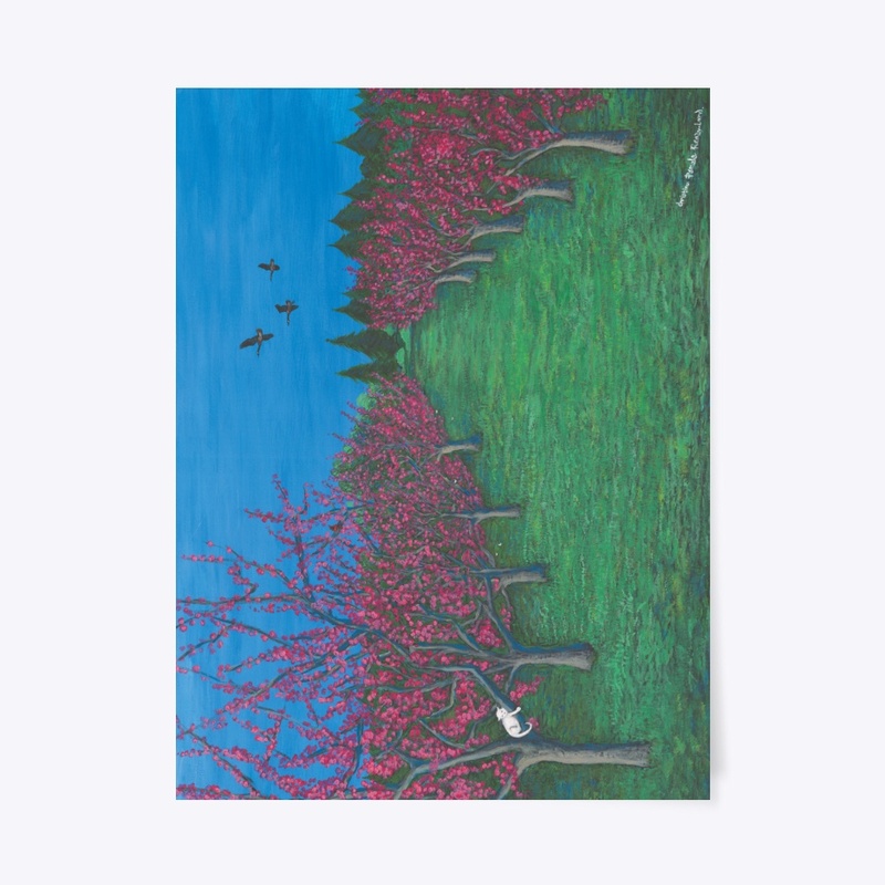 "Cherry Orchard and Friend" Poster 