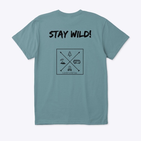 World Wild Van Stay Wild Logo Heather Pacific Maglietta Back