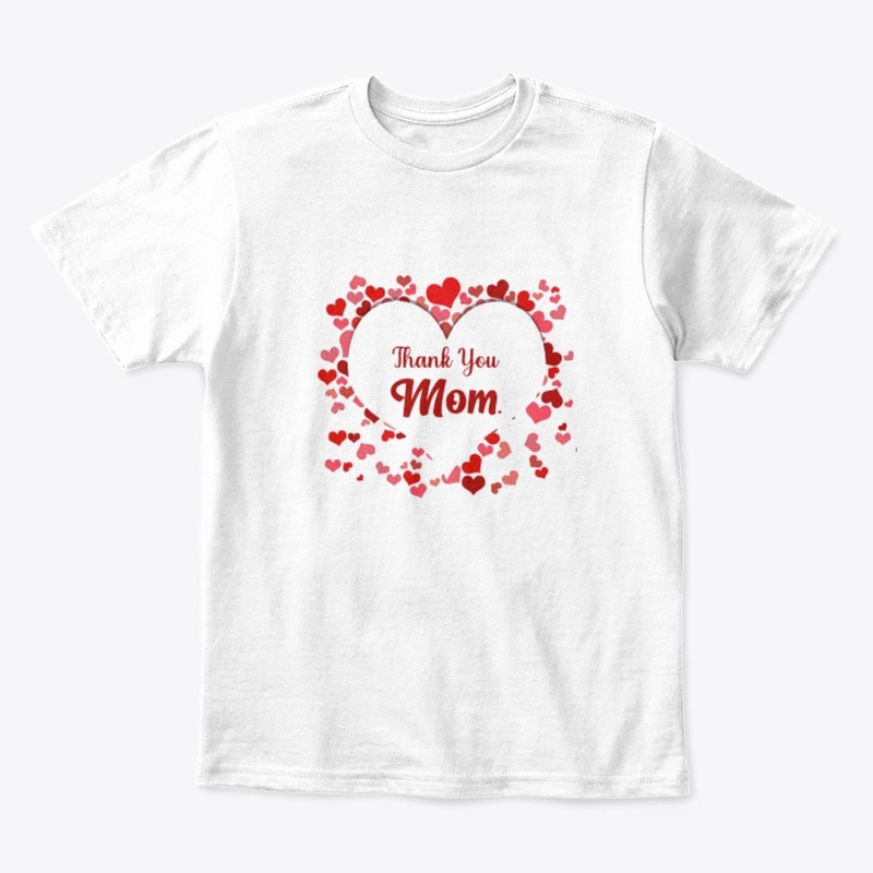 Thank You Mom with red hearts design