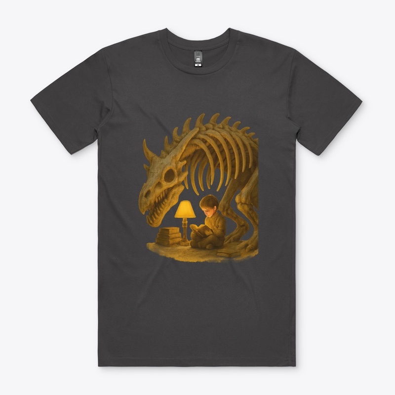 Dragon Skeleton with Reading Child