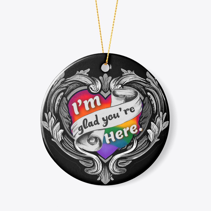 Baroque Heart ornament in rainbow