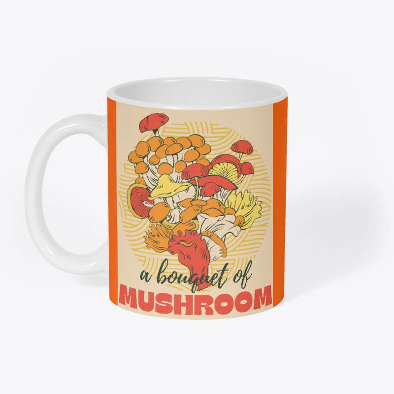 A bouquet of mushroom round background