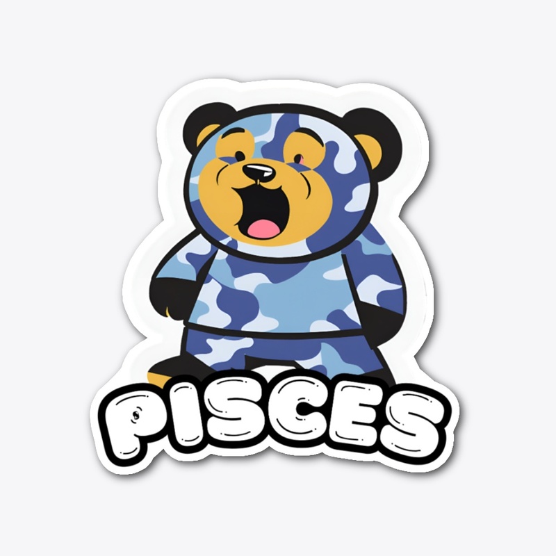 369 Blue Camo Bear-Pisces