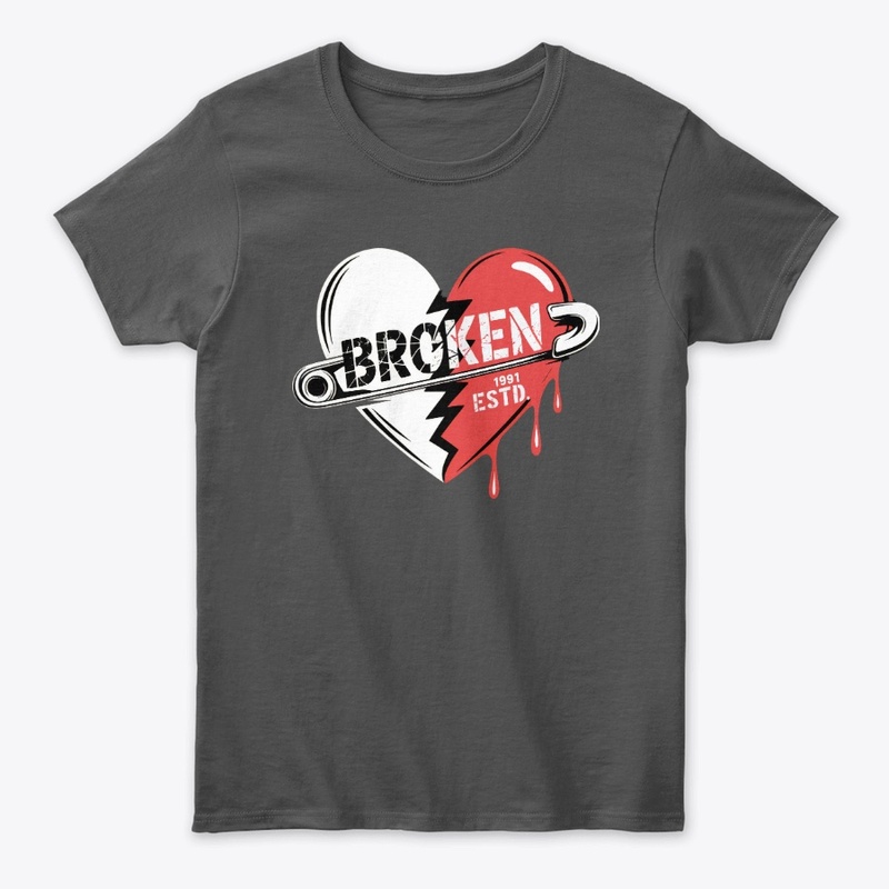 Broken Heart Split Red and White