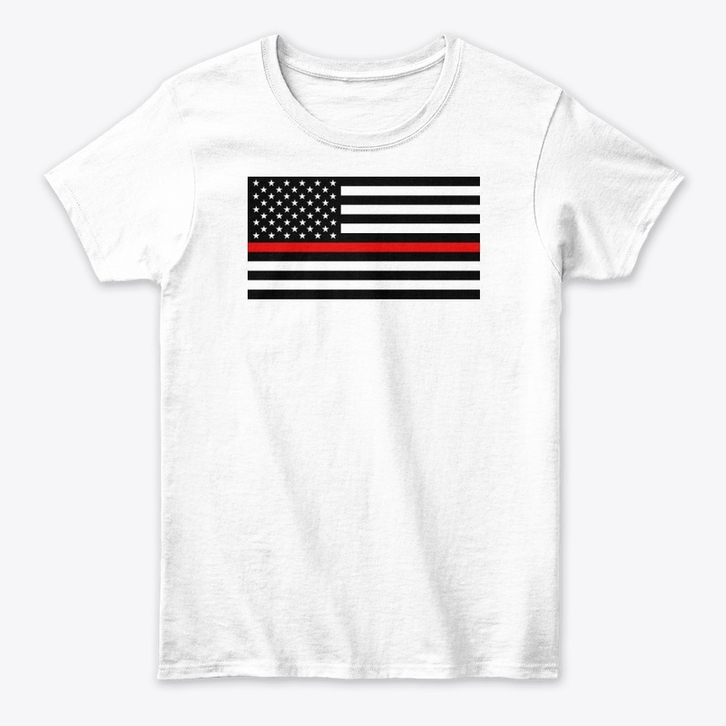Thin Red Line Firefighters American Flag