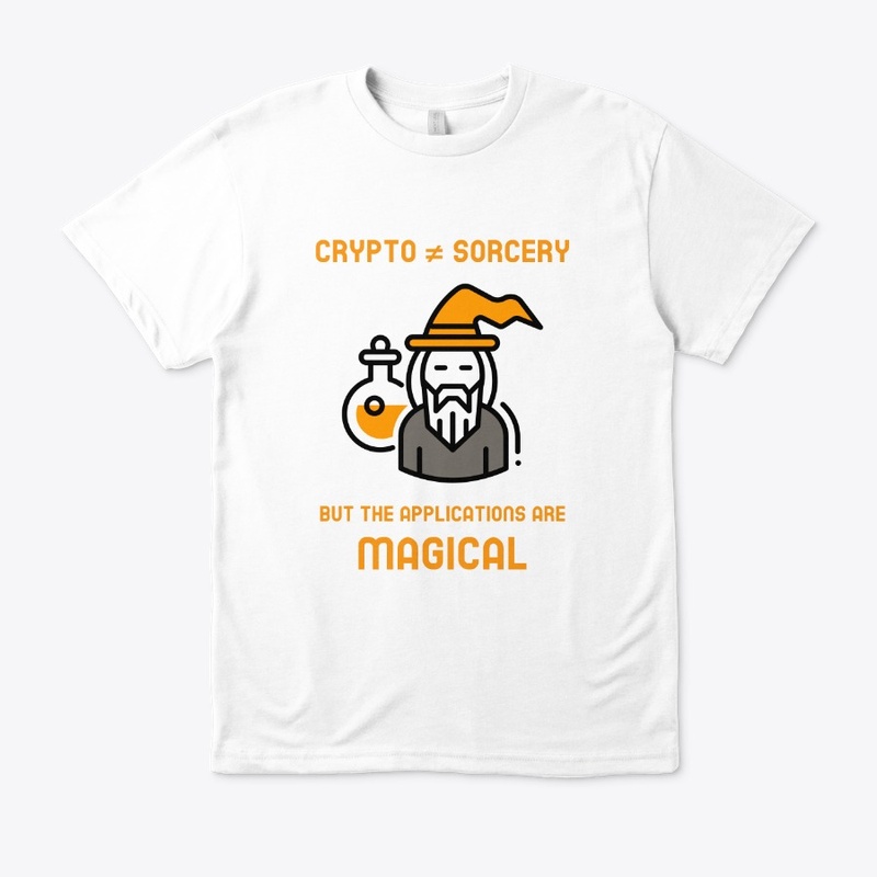 Crypto ≠ sorcery but magical (orange)