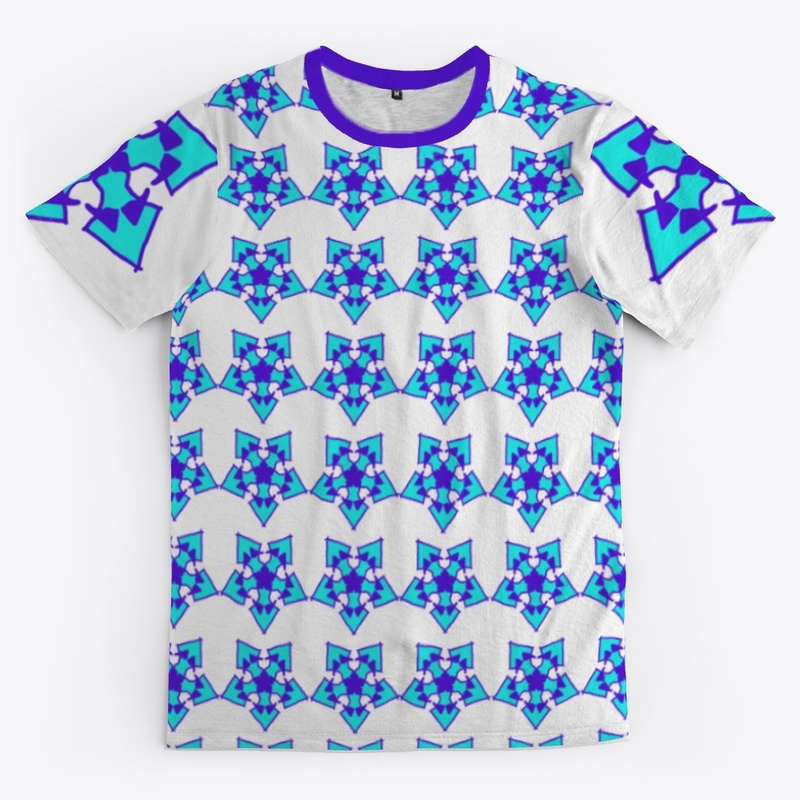  T-shirt: Blue  and Aqua pattern