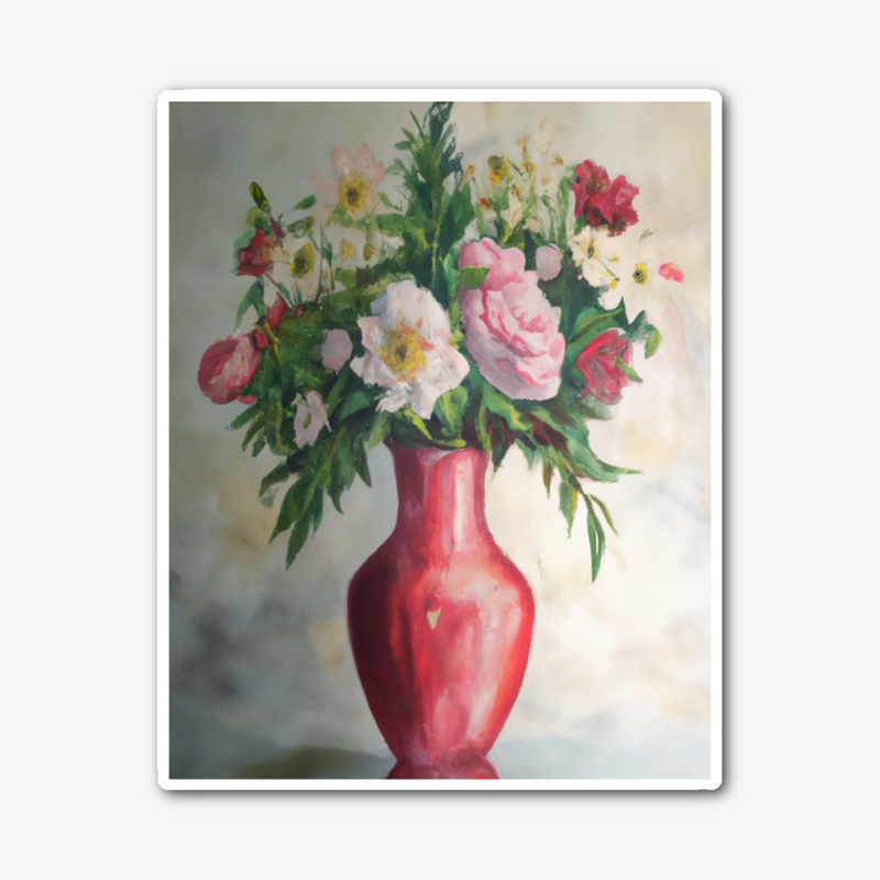 flowers in a vase, like an old painting