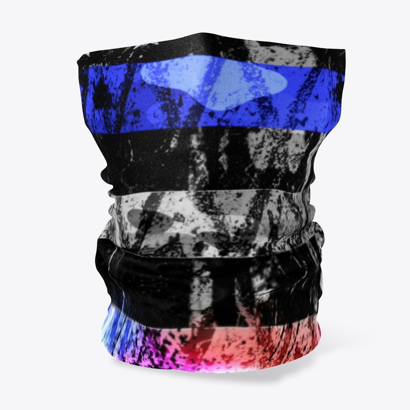 Police Lights Thin Blue Line Flag