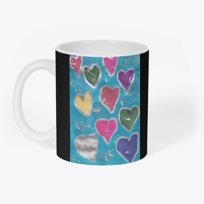 Colourful Hearts mug