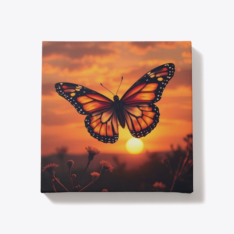 SUNSET WITH BUTTERFLY