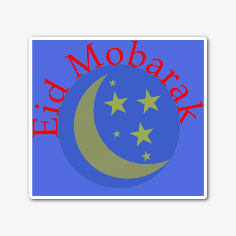 Festive Eid Mubarak Crescent StarsTshirt