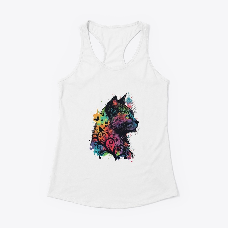 Abstract Colorful Cat