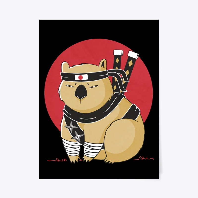 Ninja Wombat, Funny Warrior Animal