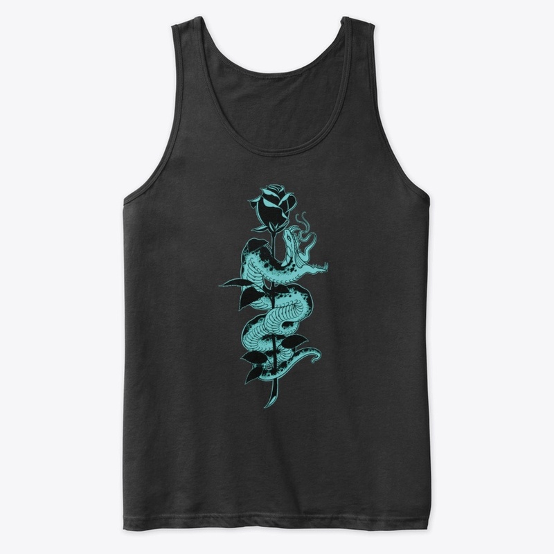 Snake and Rose Tattoo, Teal Variant
