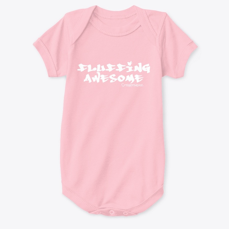 Fluffing Awesome kids white logo